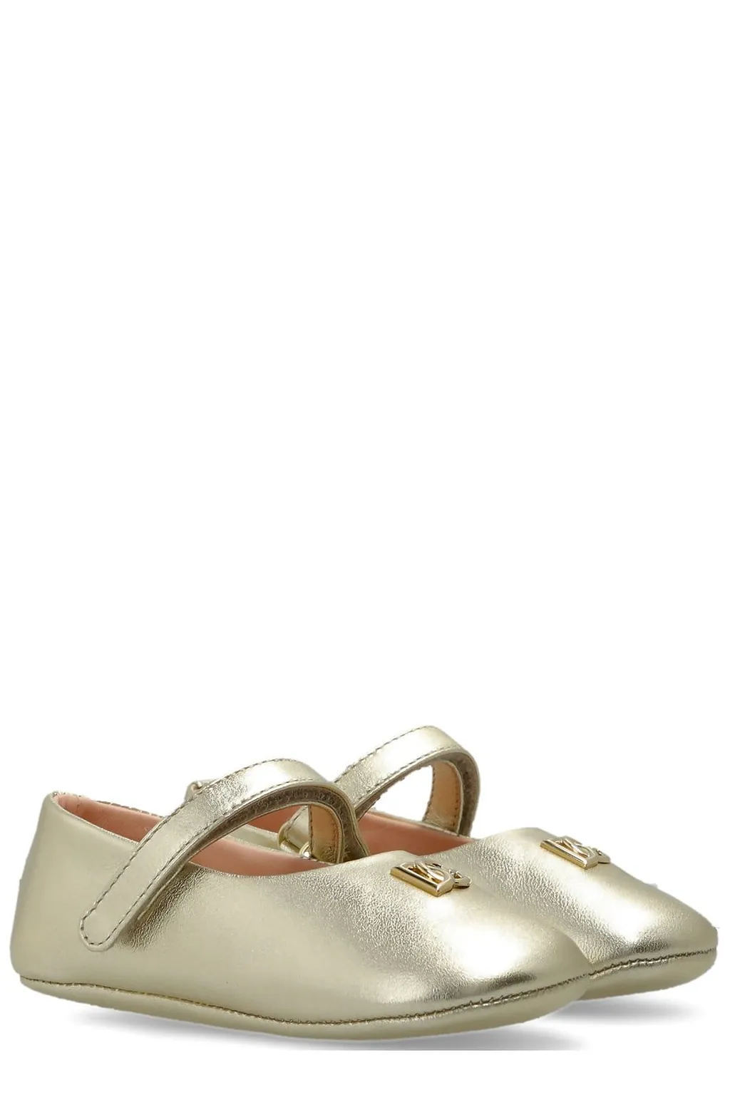 Dolce & Gabbana Kids Logo-Appliqué Round Toe Ballerinas