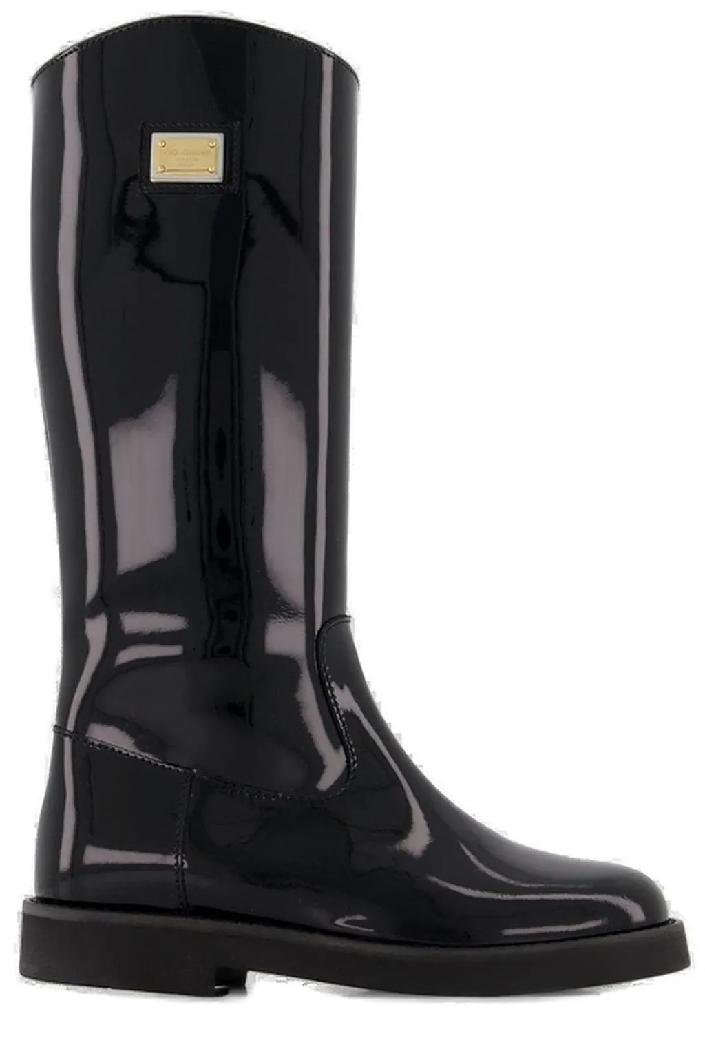 Dolce & Gabbana Kids Logo Plaque Knee-High Boots