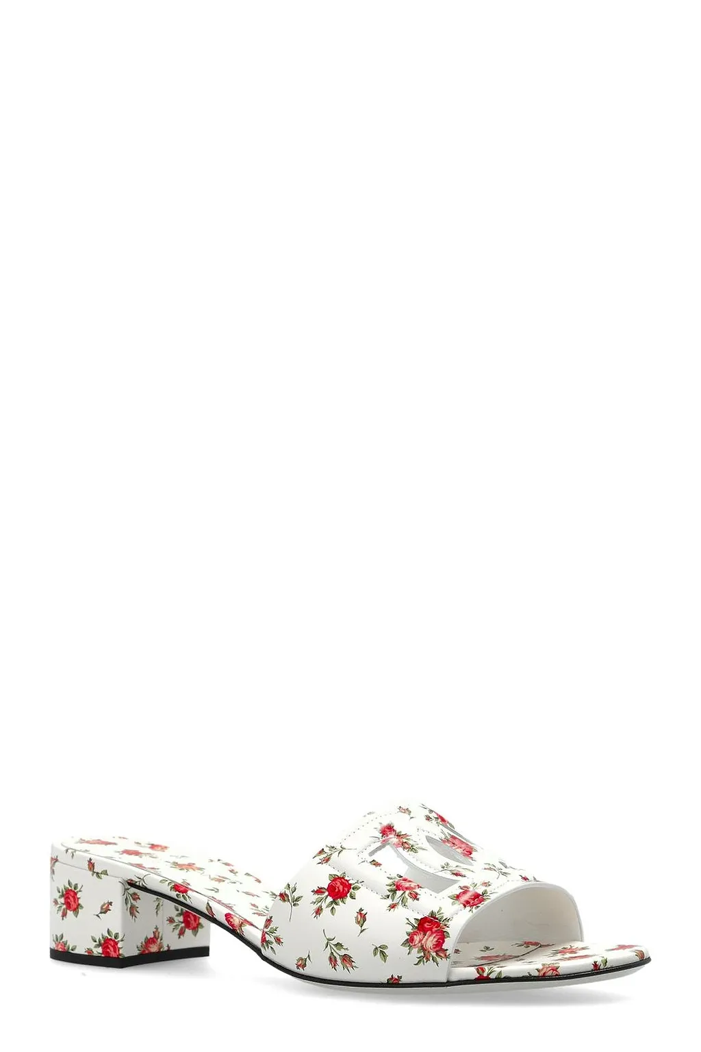 Dolce & Gabbana Floral Block-Heel Mules