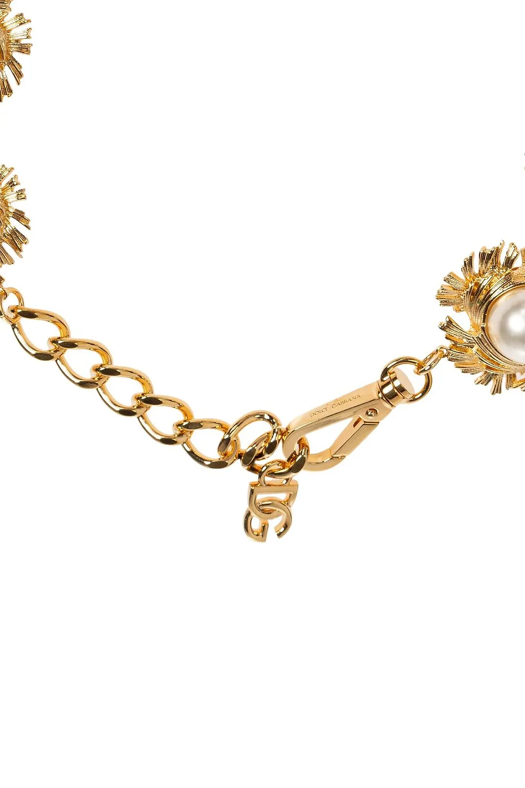 Dolce & Gabbana Floral Pearl Short Necklace