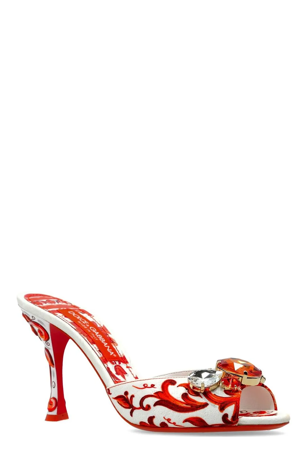 Dolce & Gabbana Majolica Printed Heeled Mules