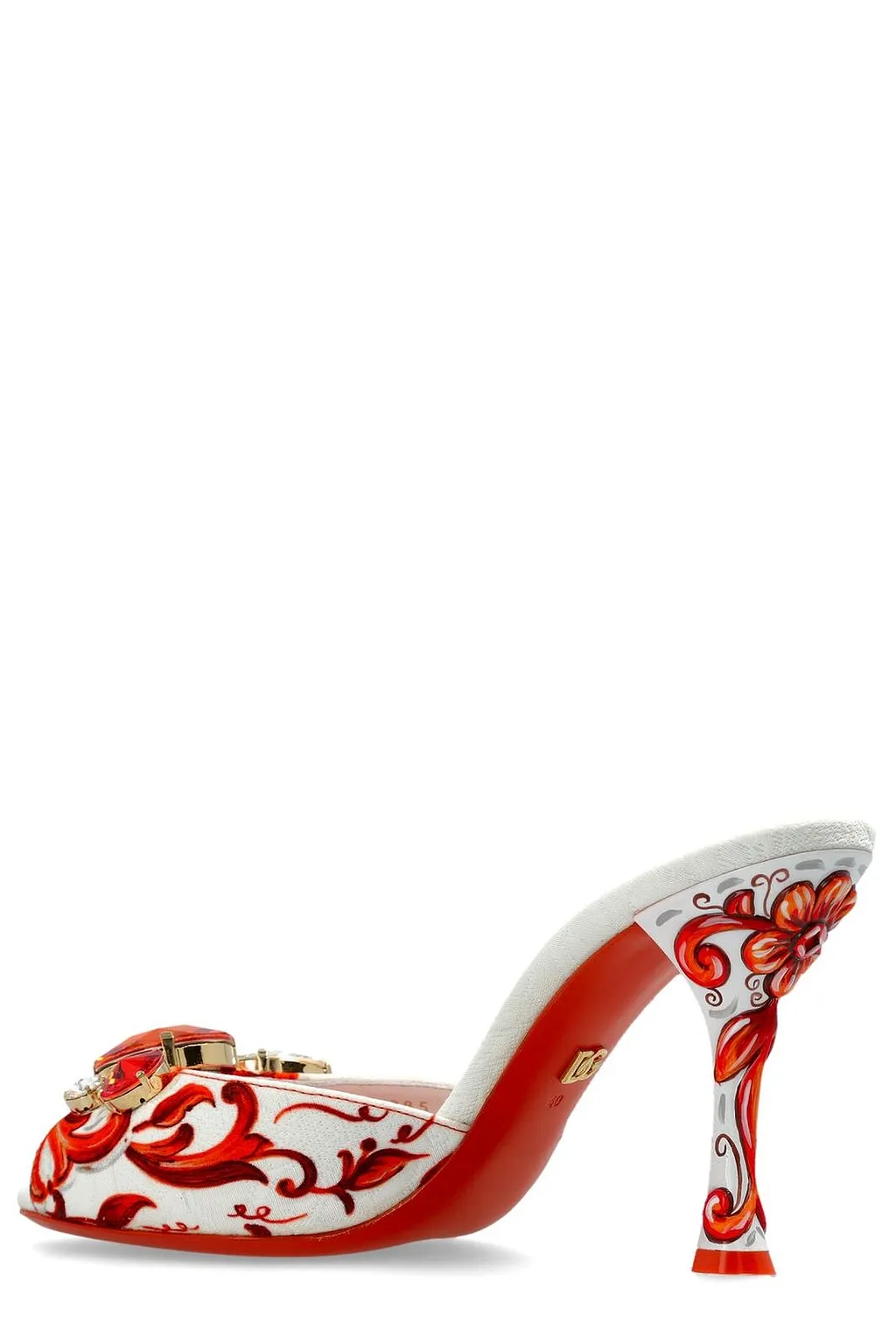 Dolce & Gabbana Majolica Printed Heeled Mules