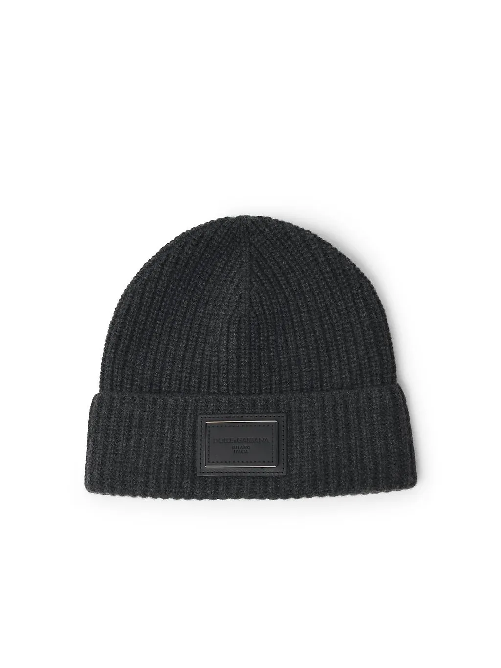 Dolce & Gabbana Ribbed Logo-Patch Beanie Hat
