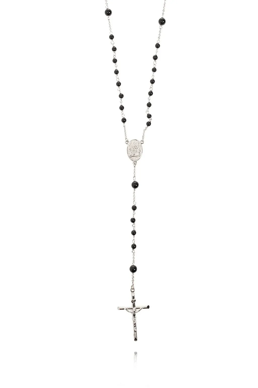 Dolce & Gabbana Rosary Cross Pendant Embellished Necklace