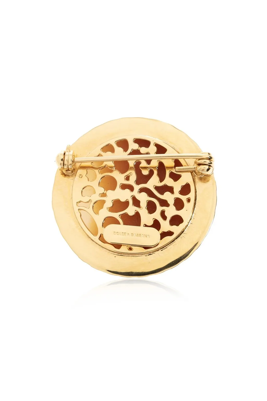 Dolce & Gabbana Round Embellished Cameo Brooch