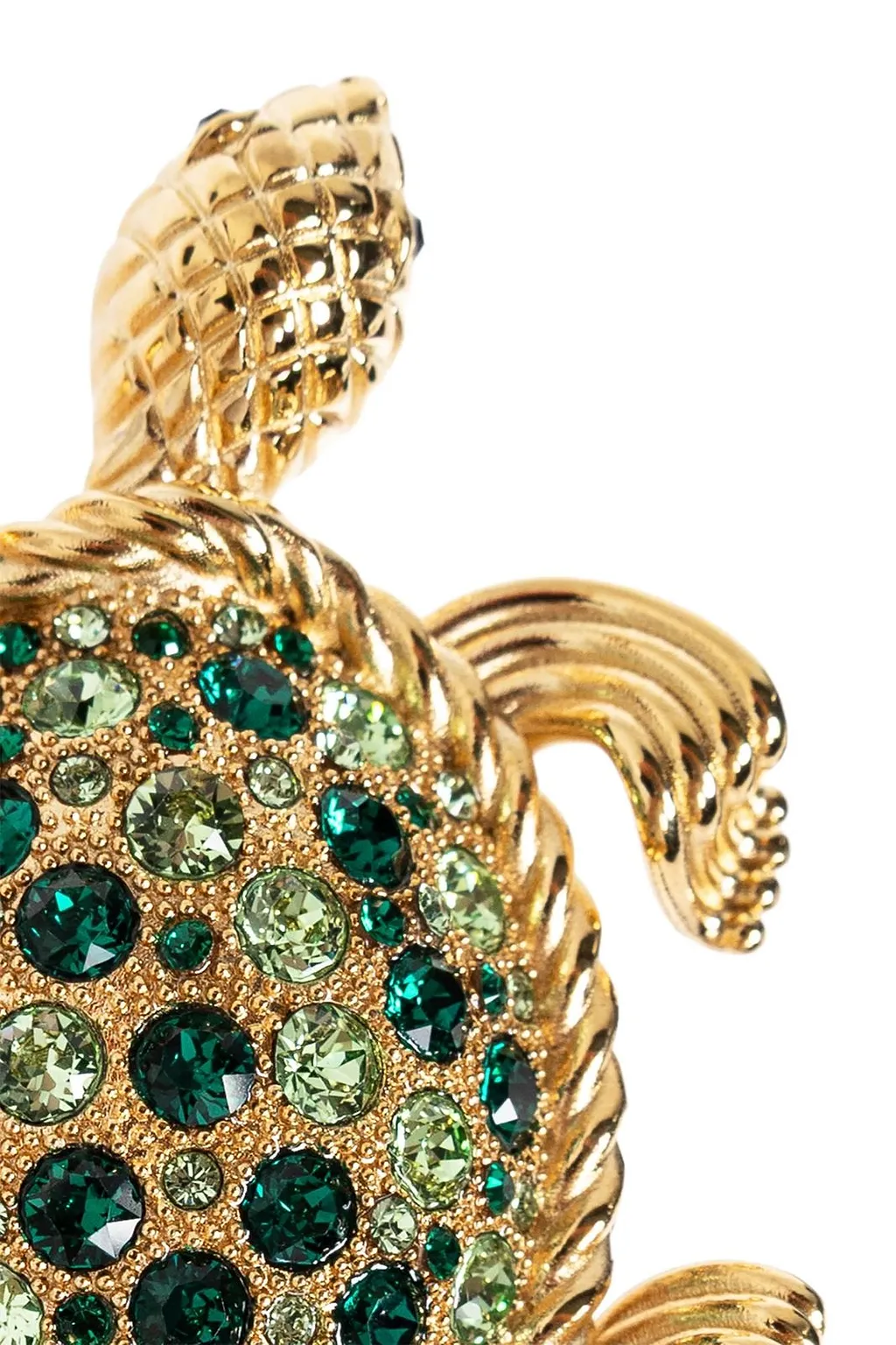 Turtle-Shaped Embellished Brooch