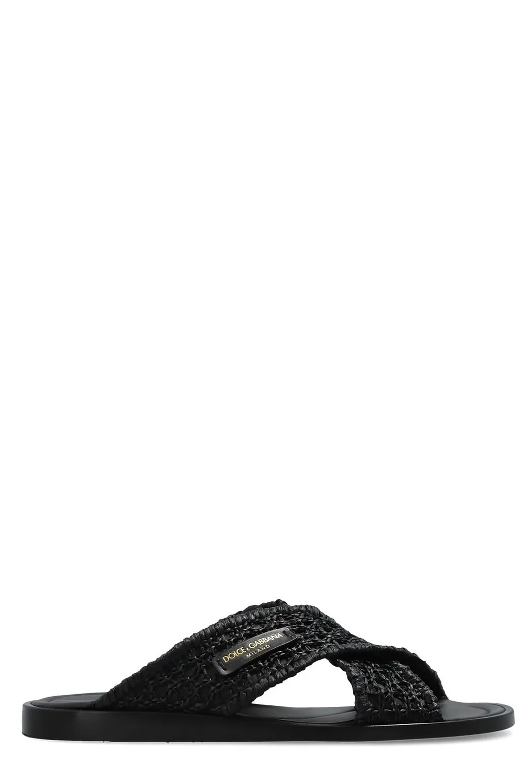 Dolce & Gabbana Woven Cross-Strap Slides