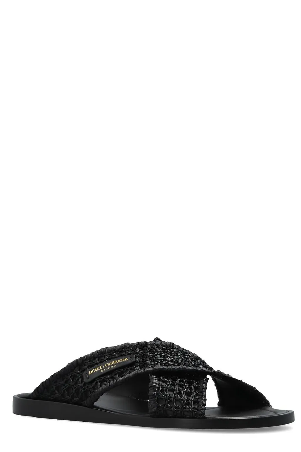 Dolce & Gabbana Woven Cross-Strap Slides