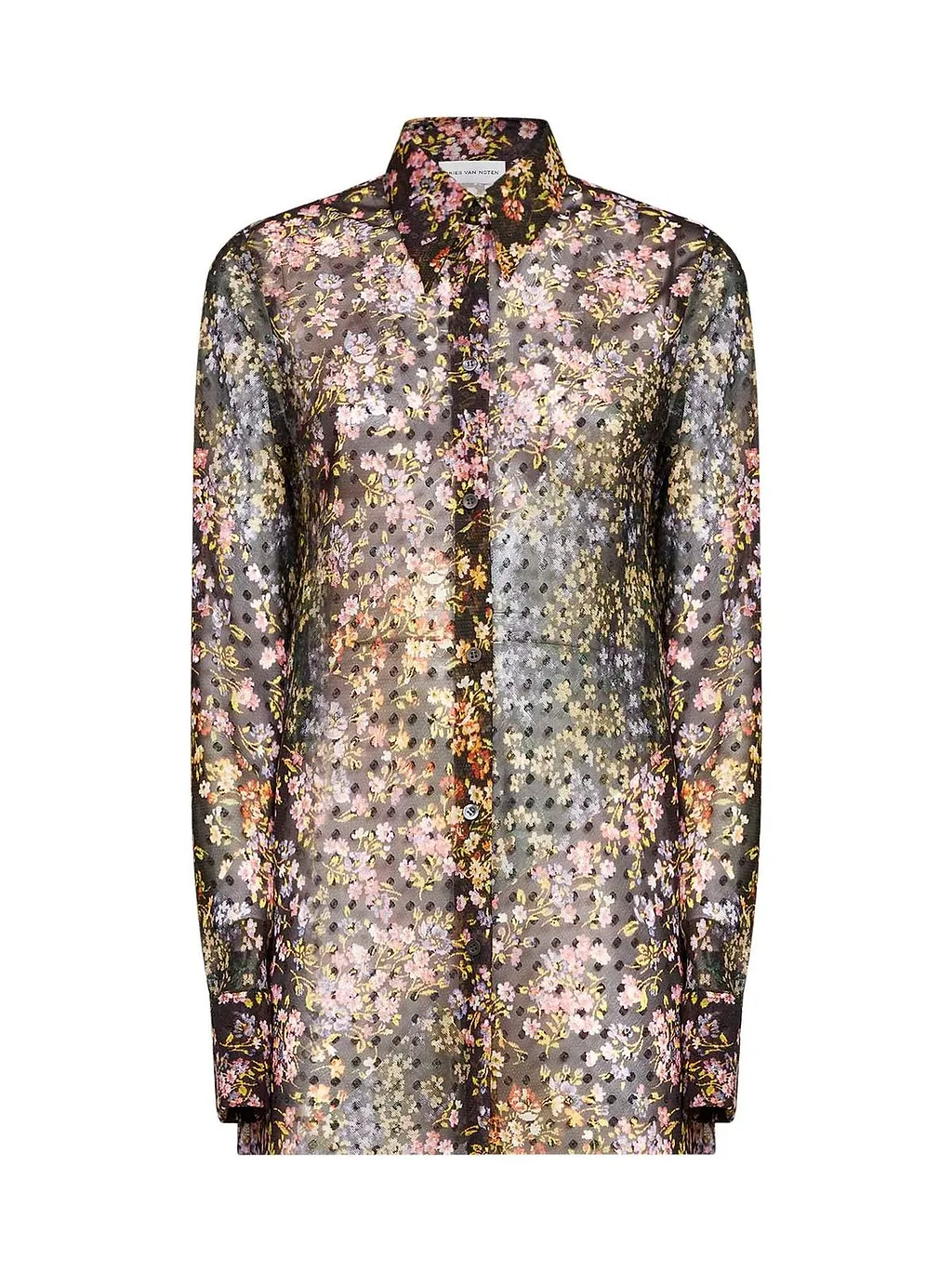 Dries Van Noten Fitted Jacquard Bias-Cut Shirt