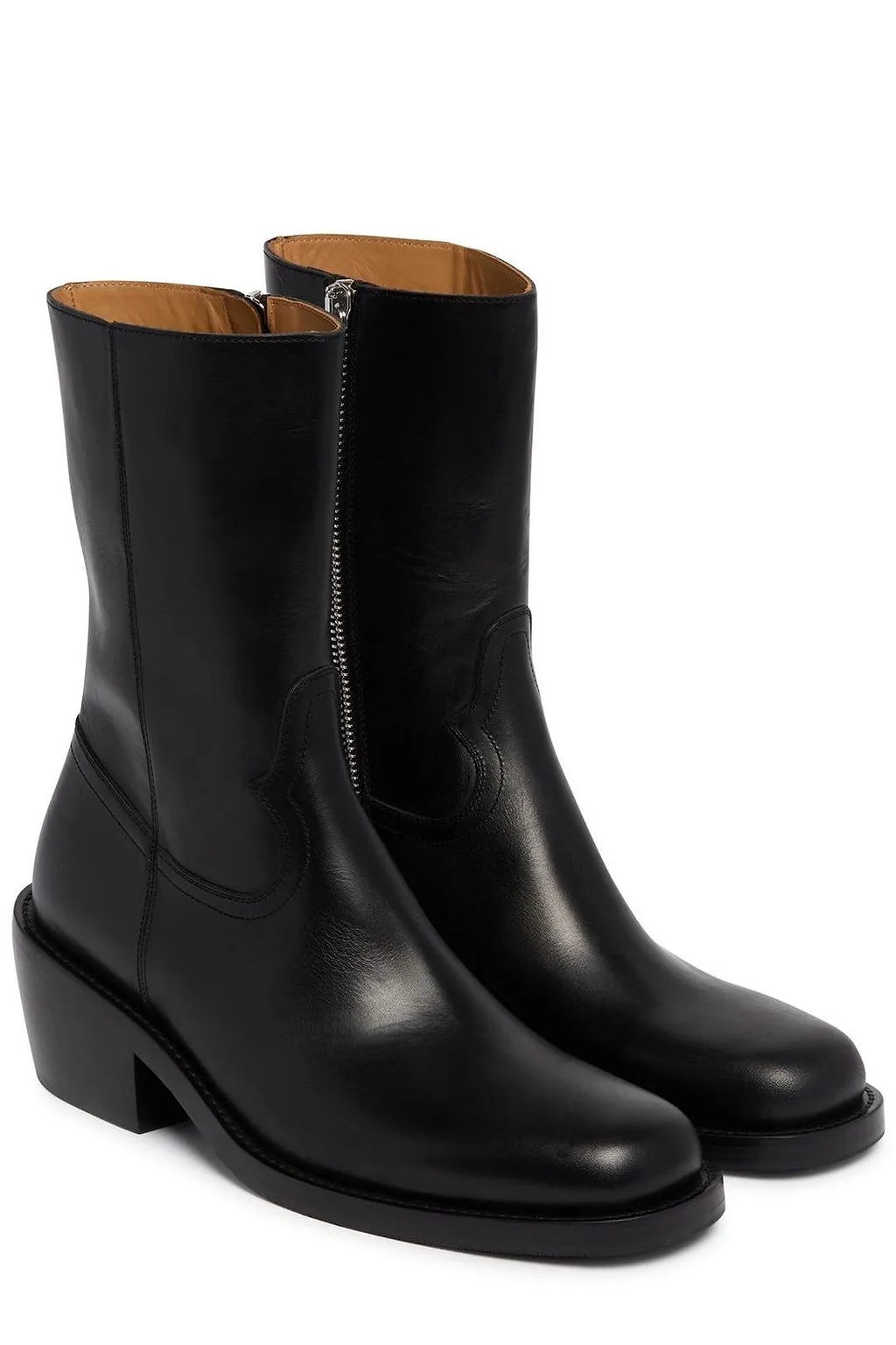 Dries Van Noten Square Toe Biker Boots