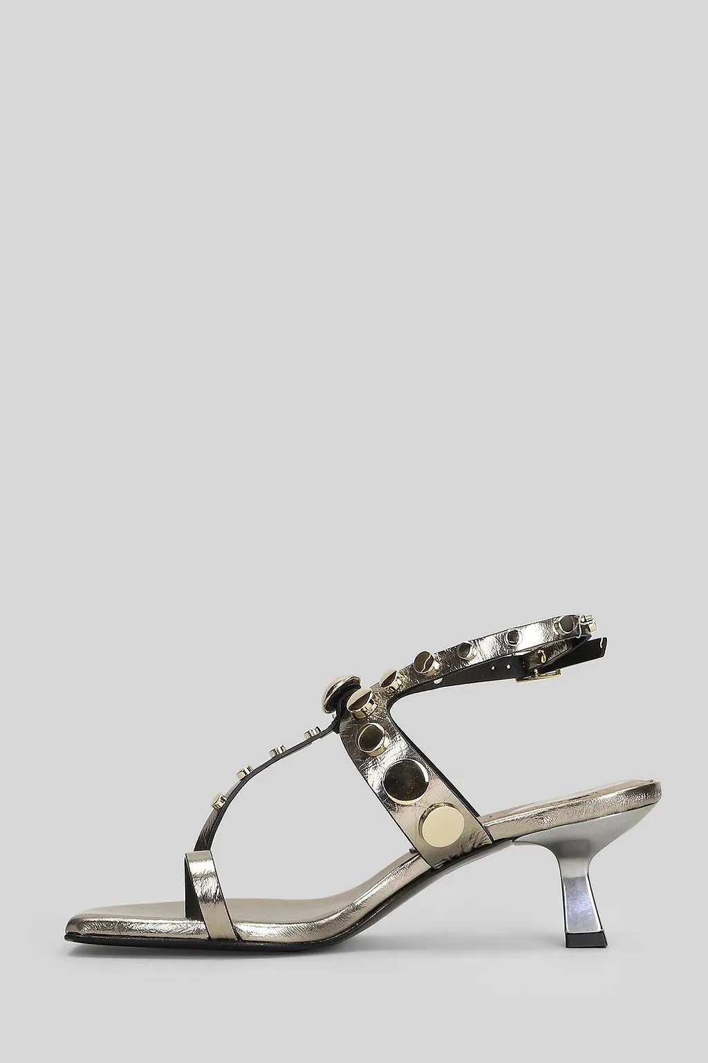 Donnarì Stud Embellished Kitten-Heel Buckled Sandals
