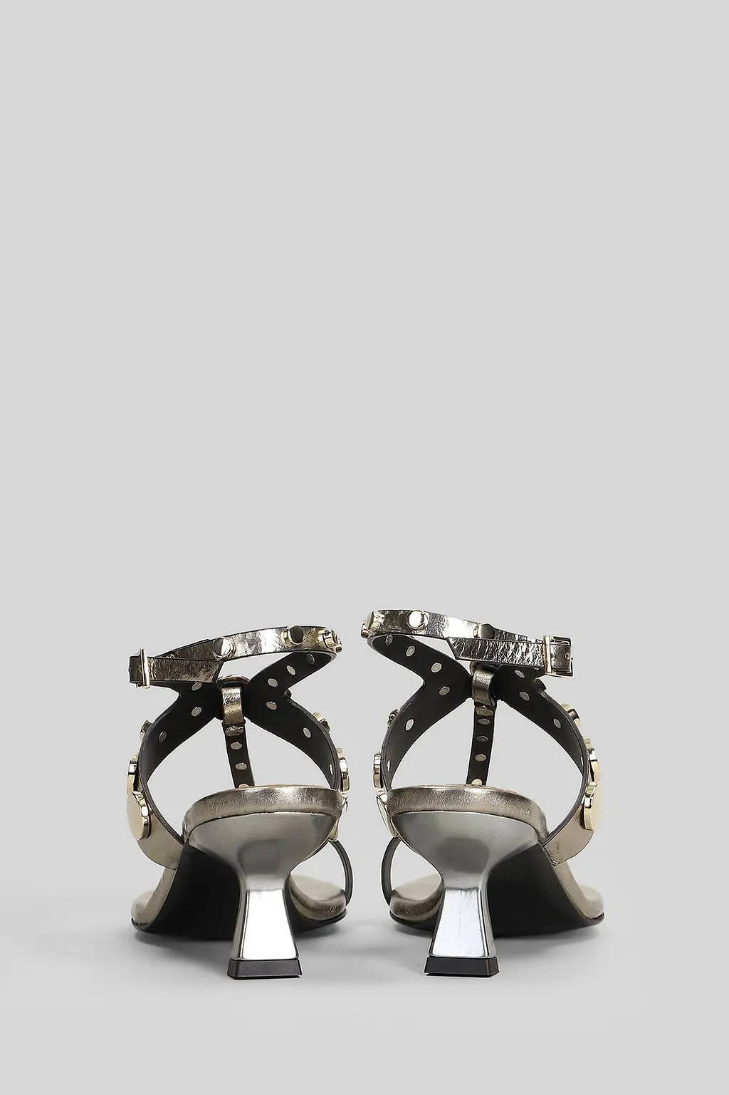 Donnarì Stud Embellished Kitten-Heel Buckled Sandals
