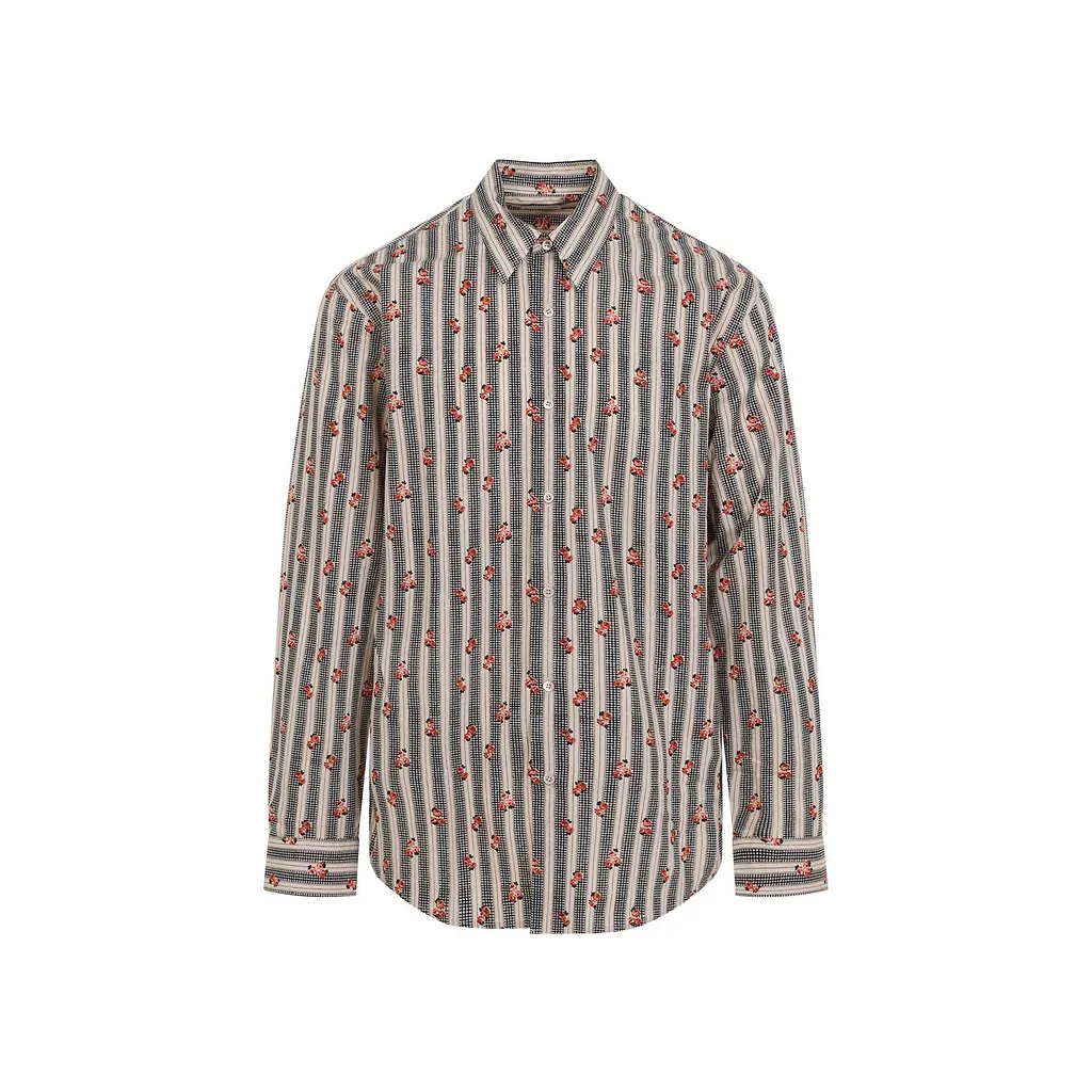 Dries Van Noten Caper Floral Stripe Shirt