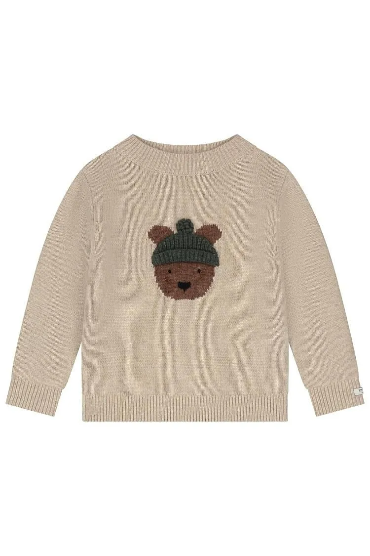 Denn Bear Patterned Crewneck Jumper