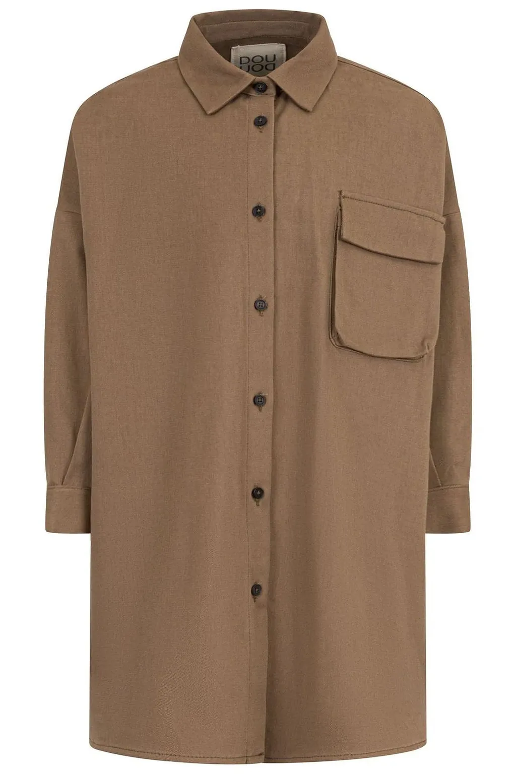Douuod Kids Button-Up Curved Hem Shirt Dress