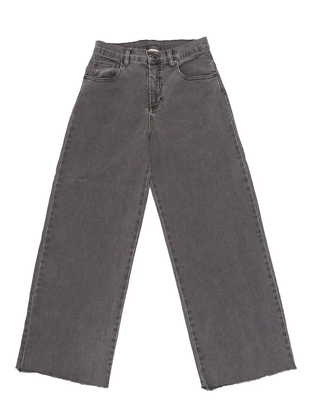 Douuod Kids Logo Patch Frayed Hem Jeans