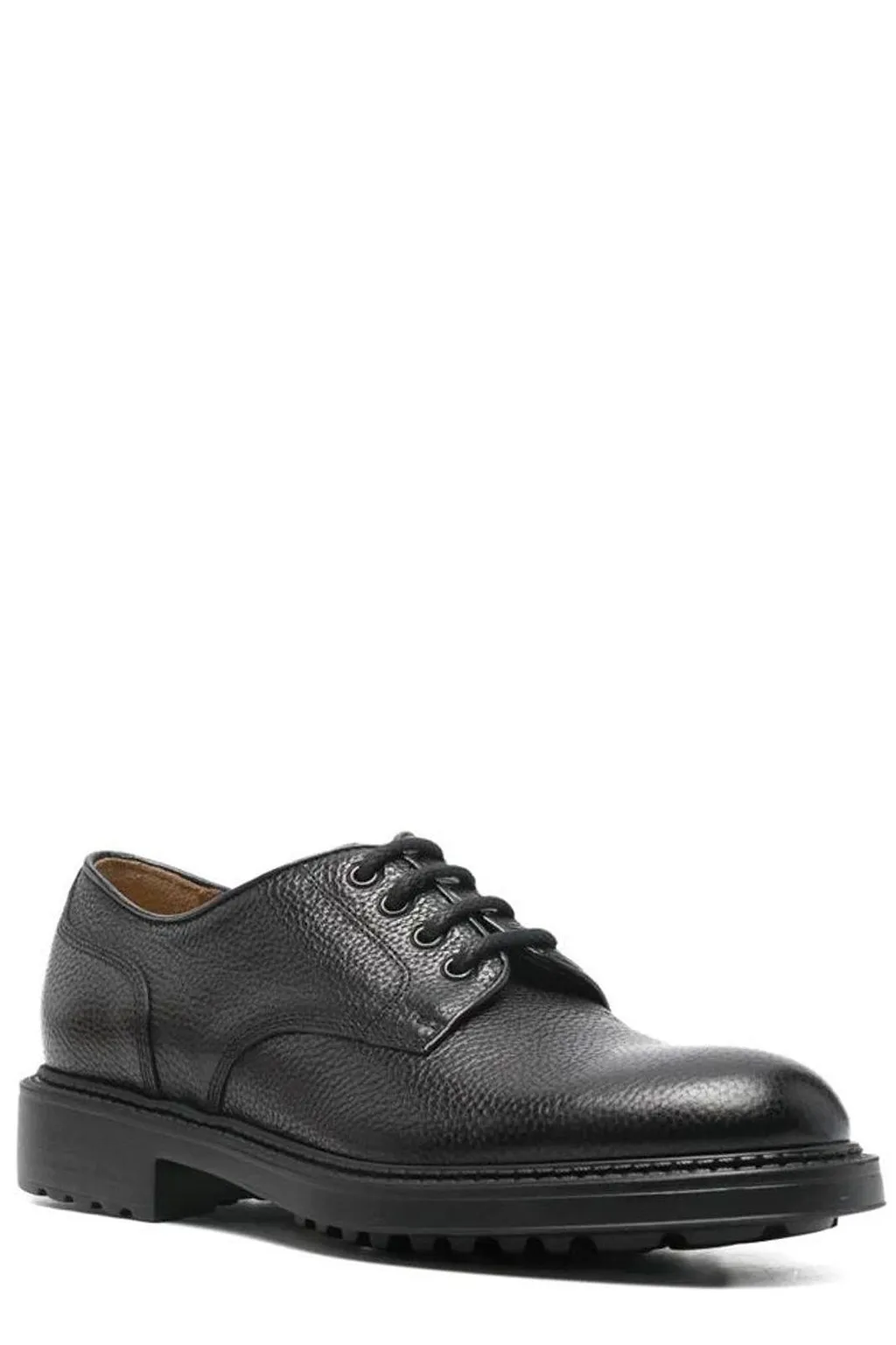 Doucal's Round Toe Lace-Up Derby Shoes