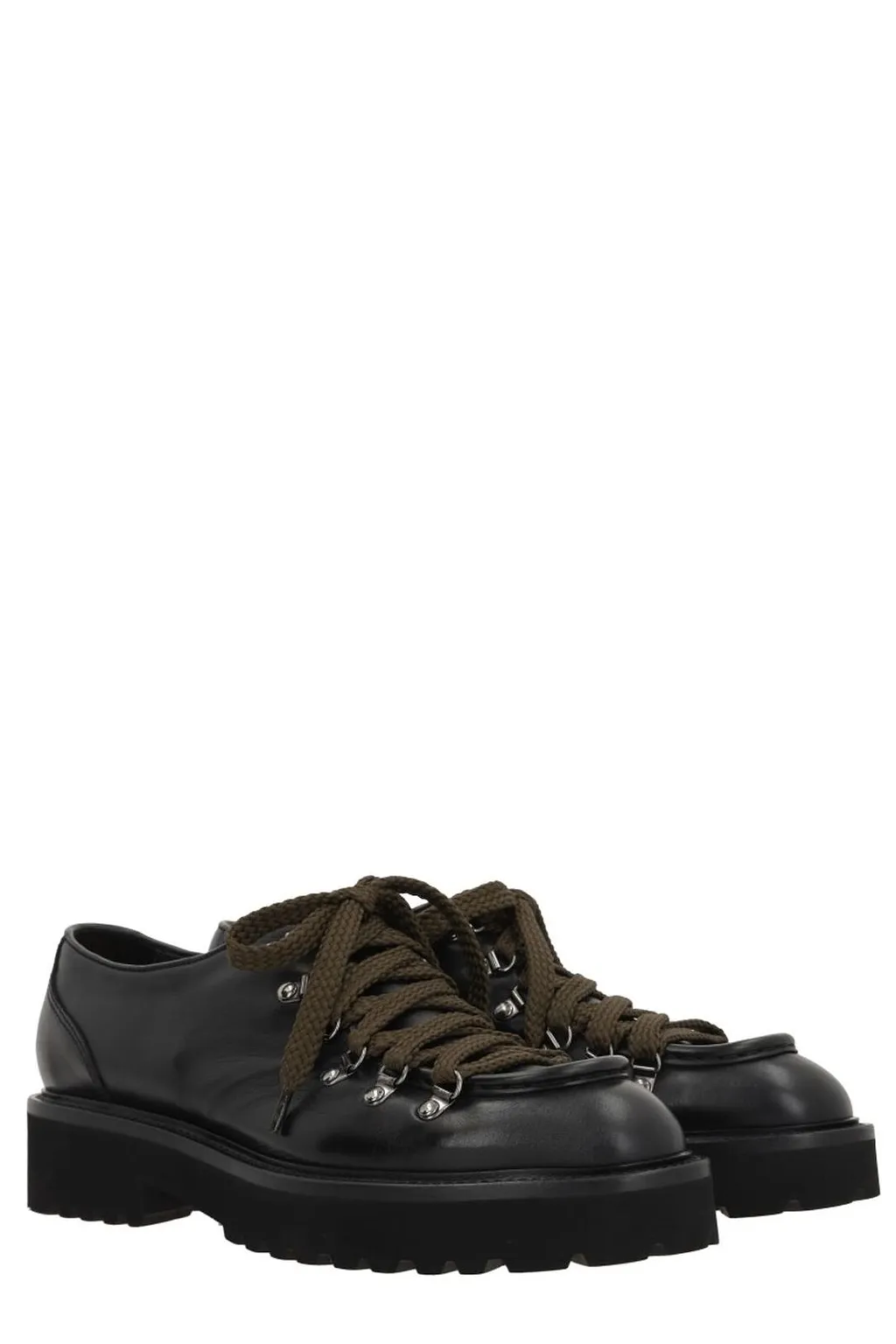 Doucal's Round Toe Lace-Up Shoes