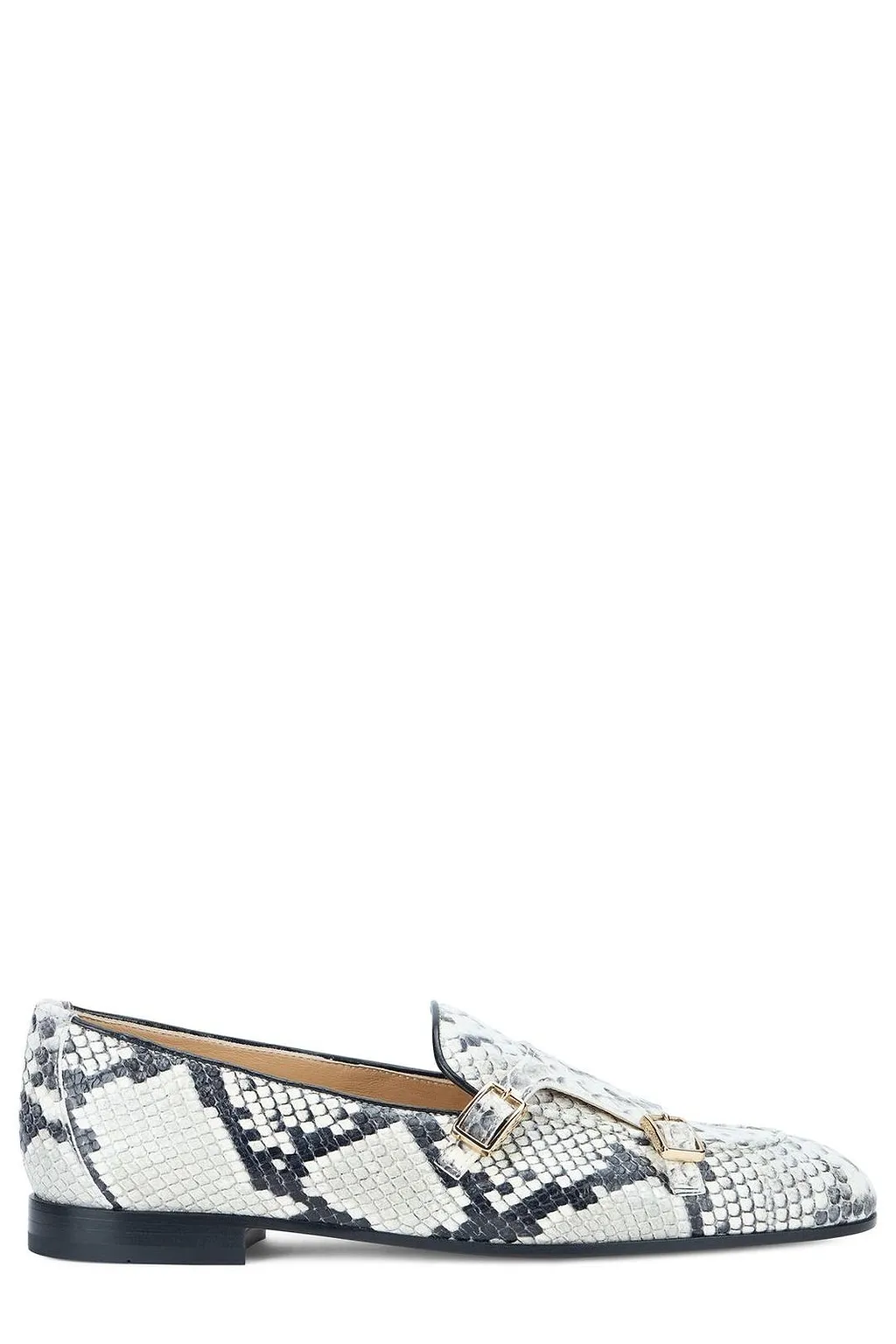 Doucal's Snake-Print Monk Shoes