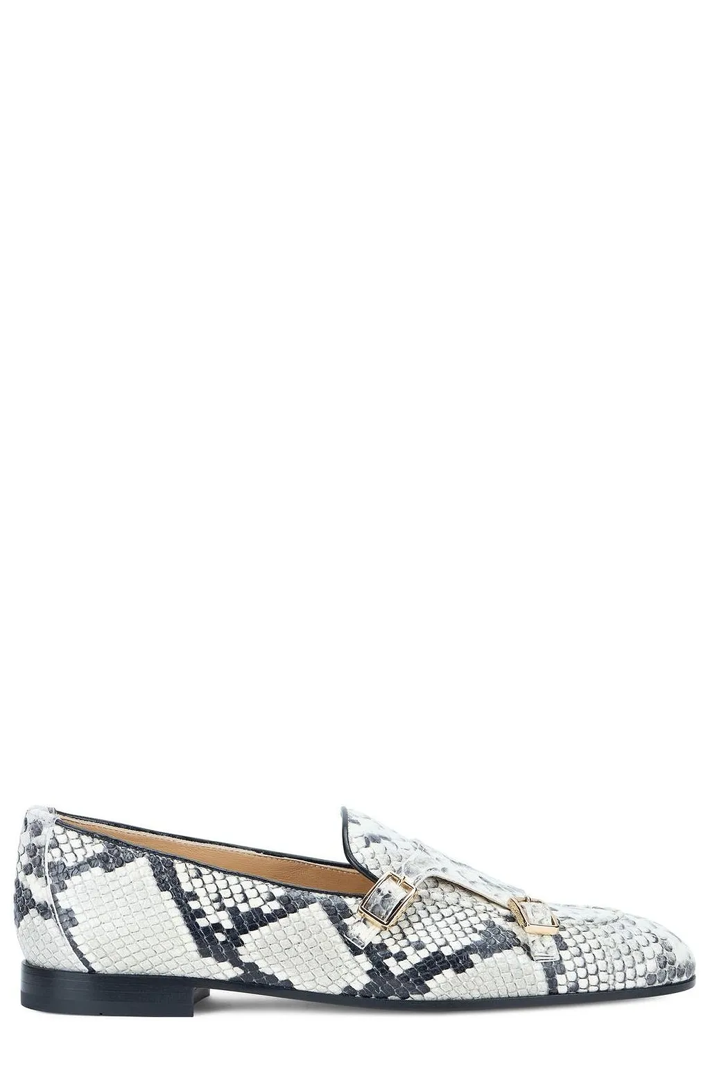 Doucal's Snake-Print Monk Shoes