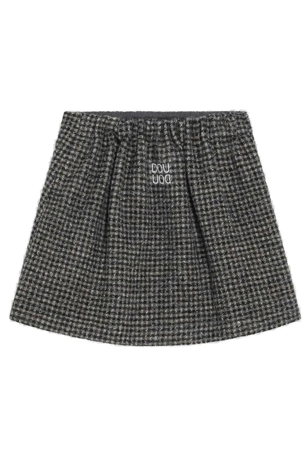 Douuod Kids Bow Detailed Checked Skirt