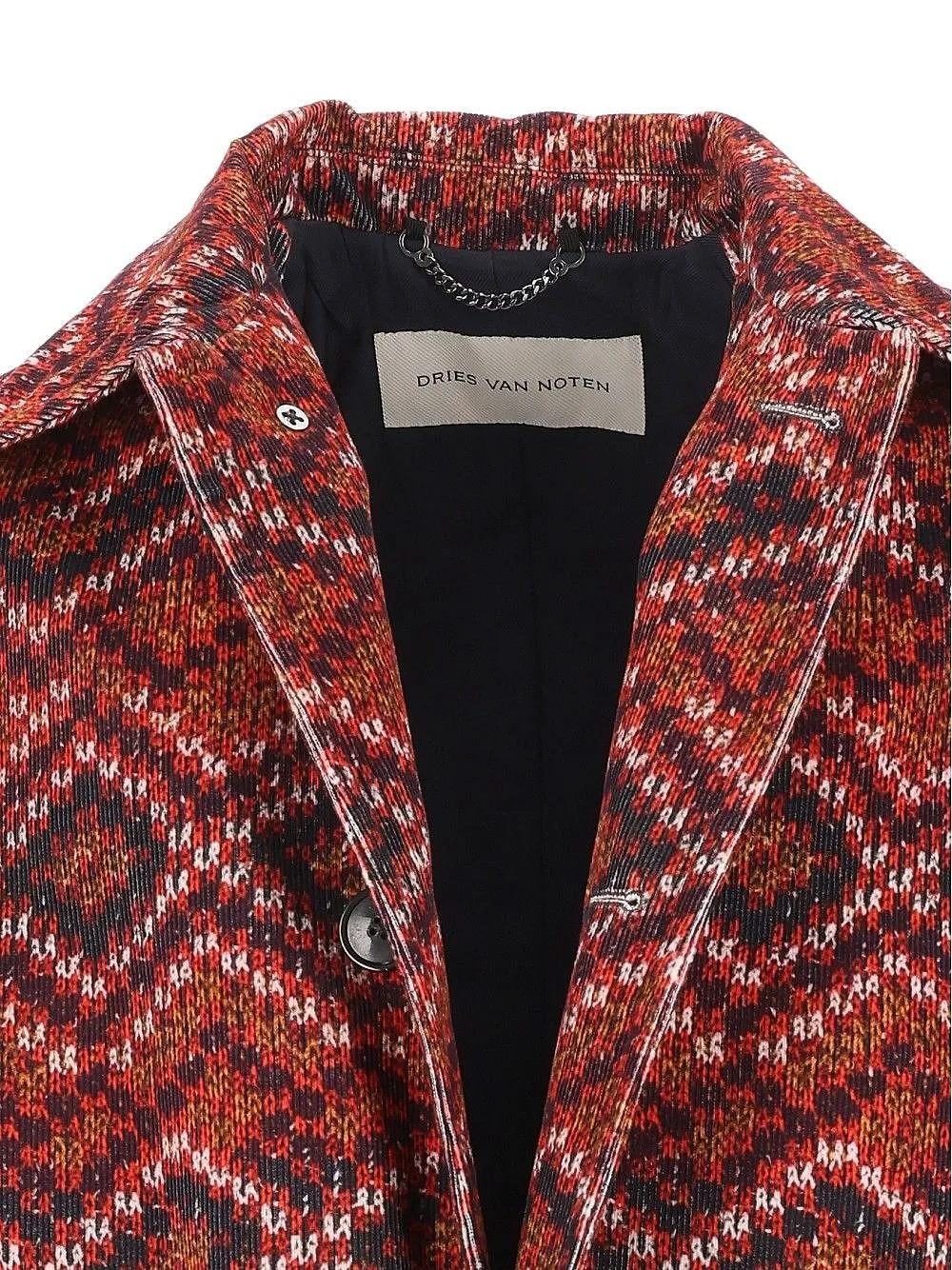 Dries Van Noten Geometric Pattern Long Coat
