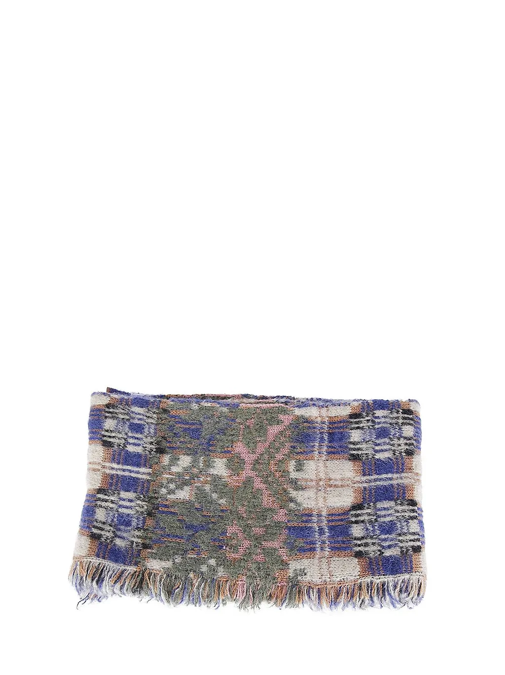 Dries Van Noten Teepee Checked Fringed Scarf