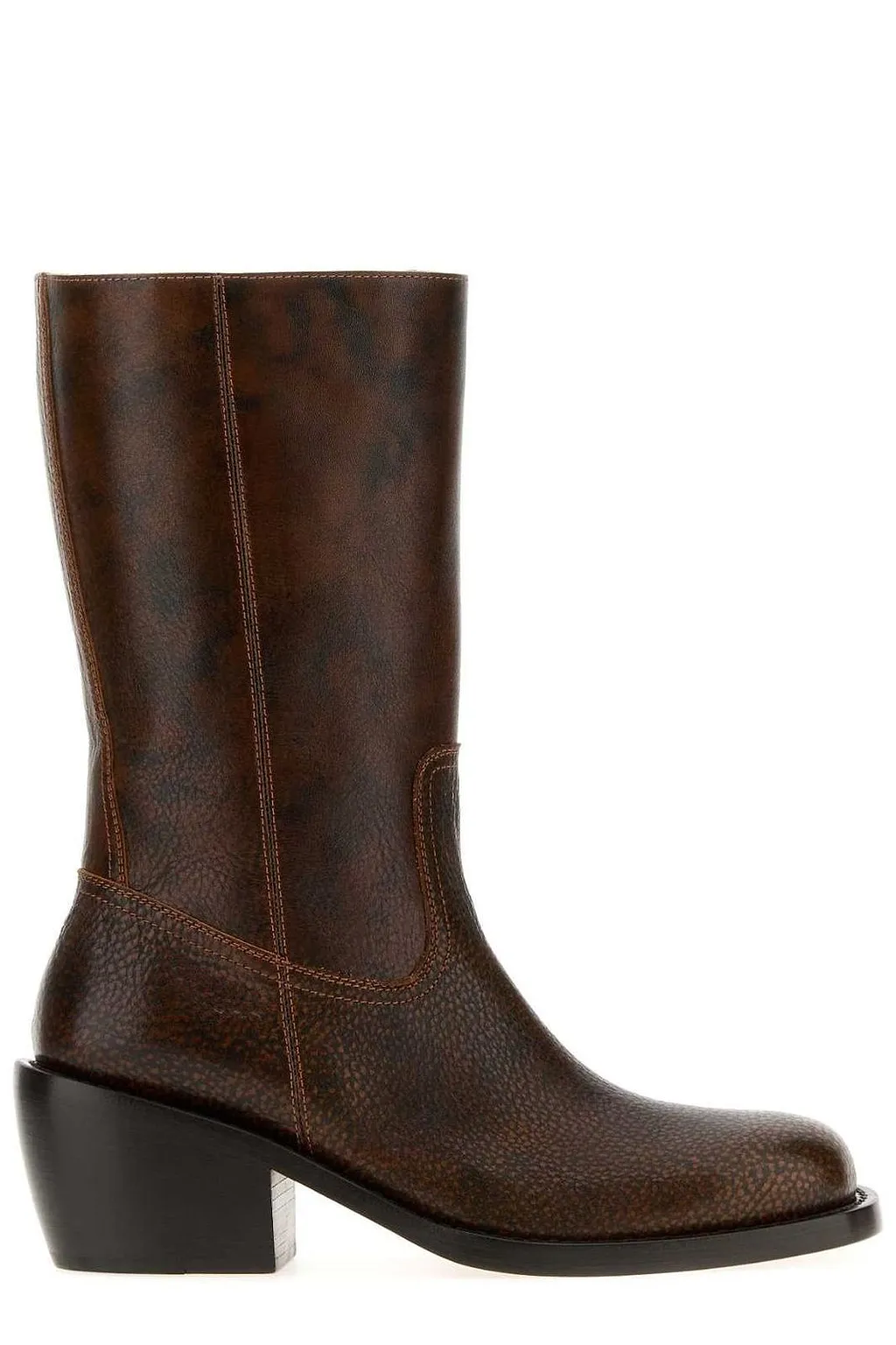 Dries Van Noten Textured Block Heel Boots