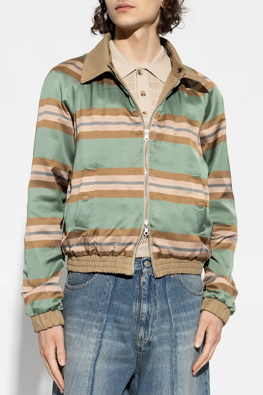 Dries Van Noten Zip-Up Striped Reversible Jacket