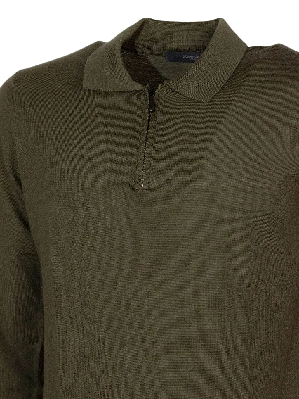 Drumohr Zip Long-Sleeve Polo Shirt