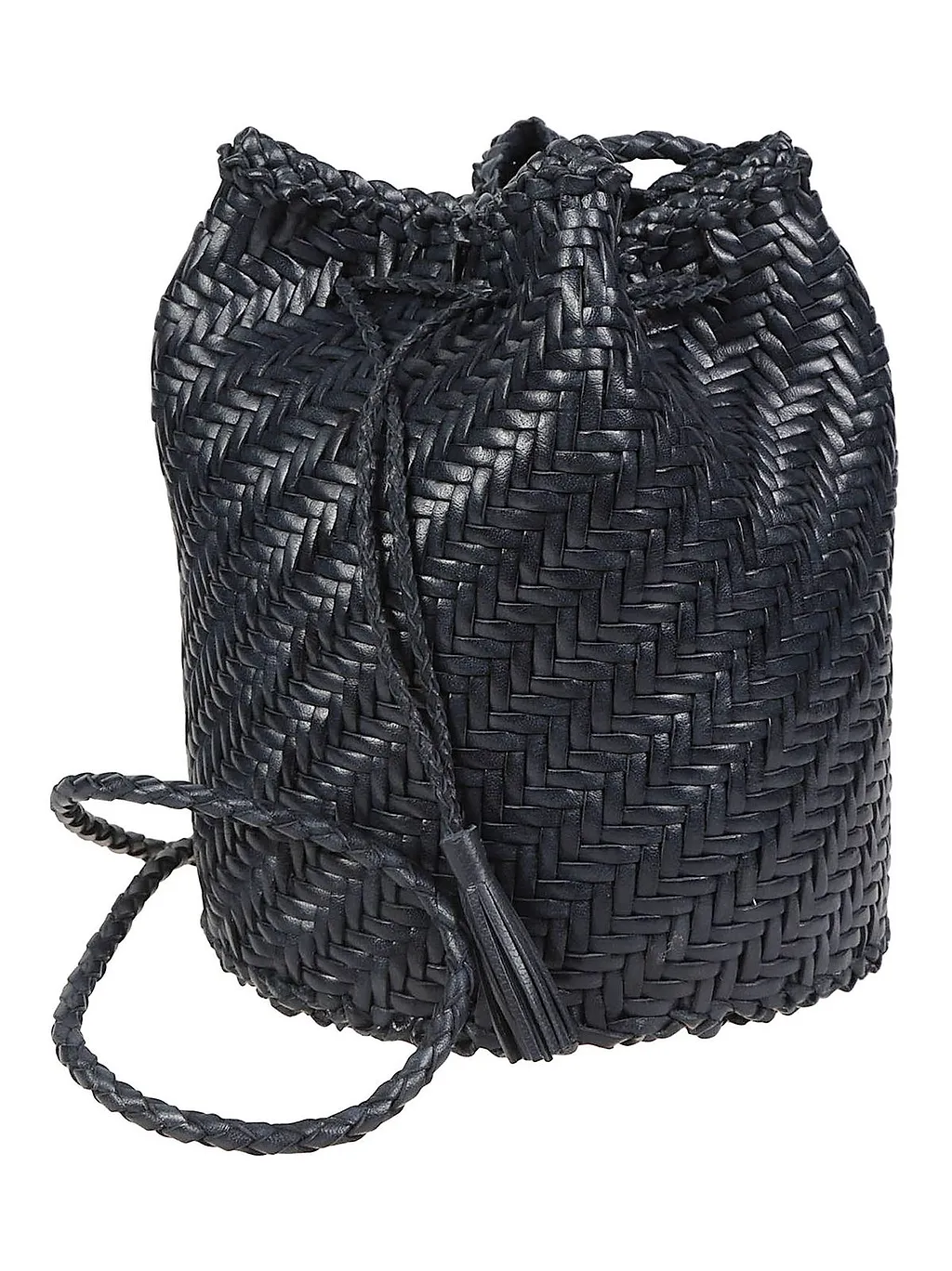 Woven Drawstring Bucket Bag