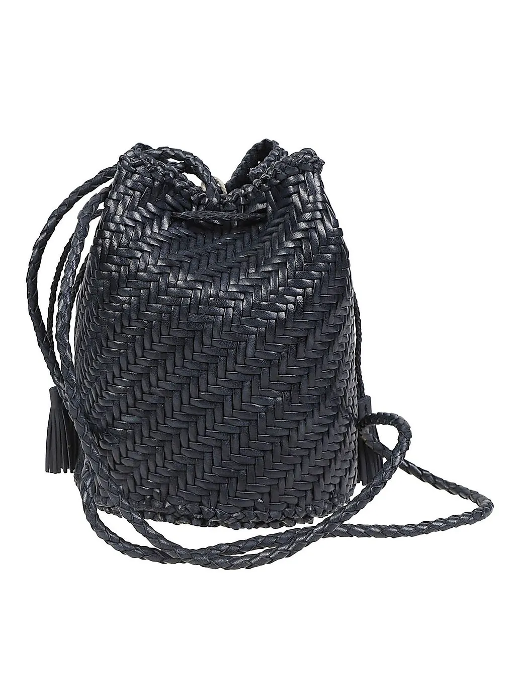 Woven Drawstring Bucket Bag