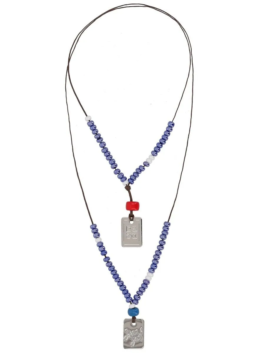 Dsquared2 Beaded Tag Necklaces