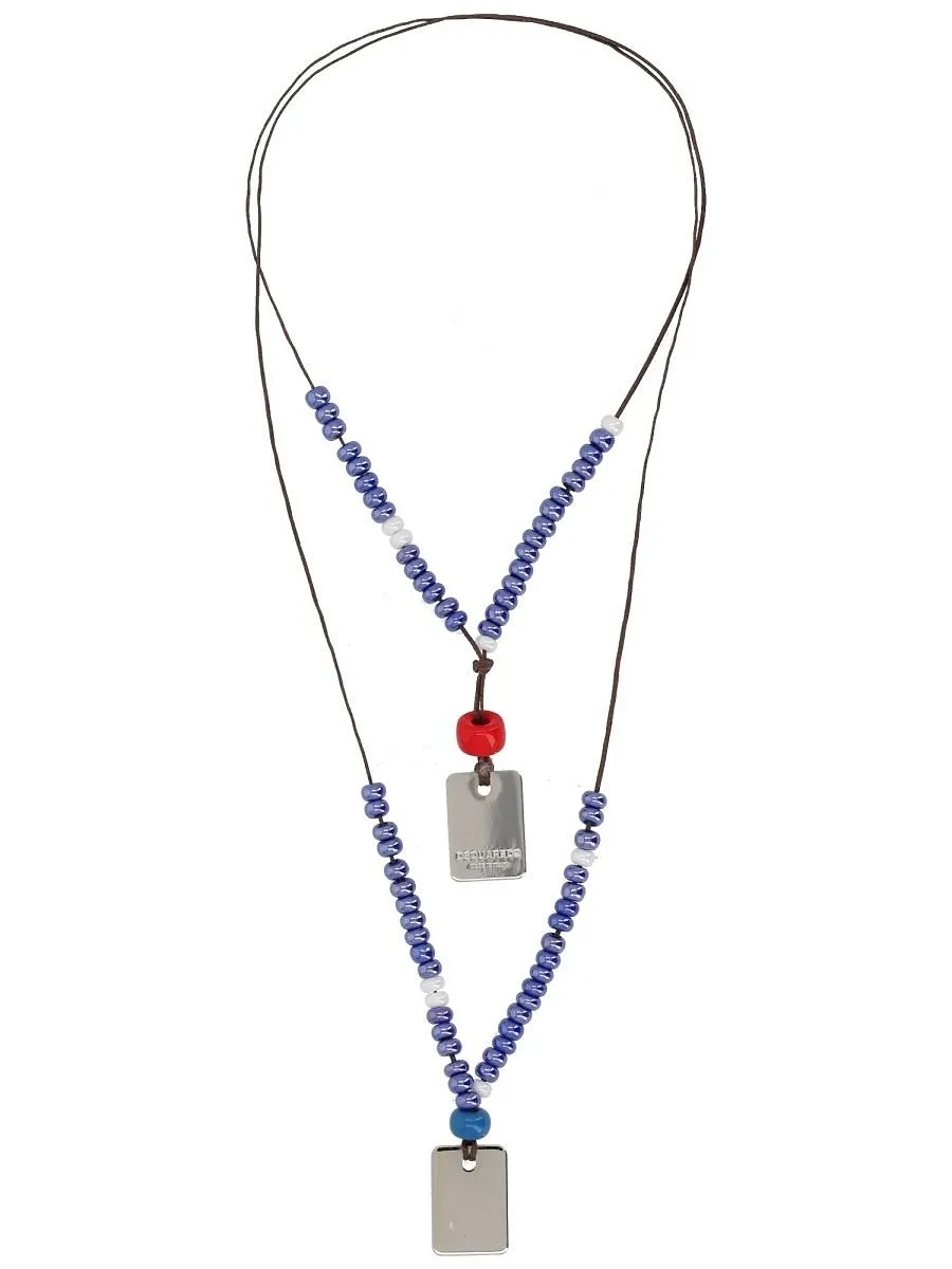 Dsquared2 Beaded Tag Necklaces
