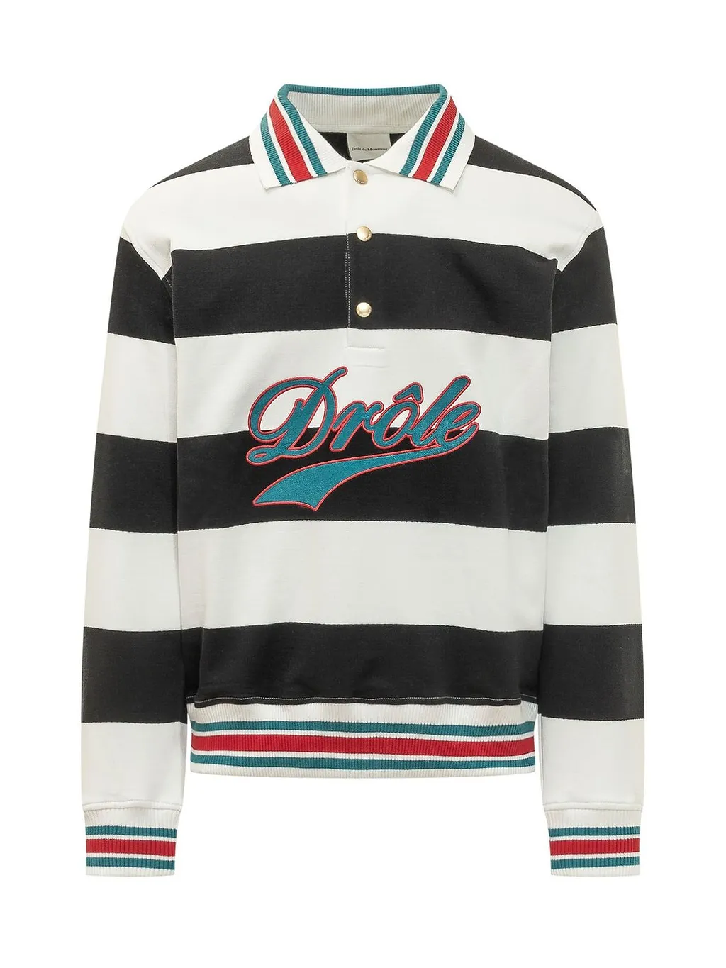 DrÔLe De Monsieur Logo Striped Polo Shirt