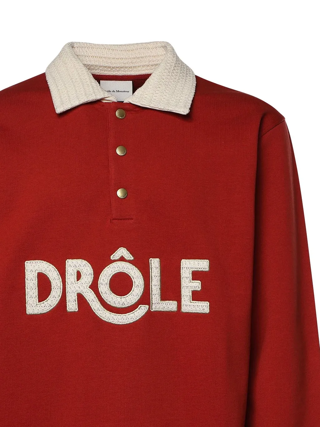 DrÔLe De Monsieur Long Sleeve Button Polo Shirt