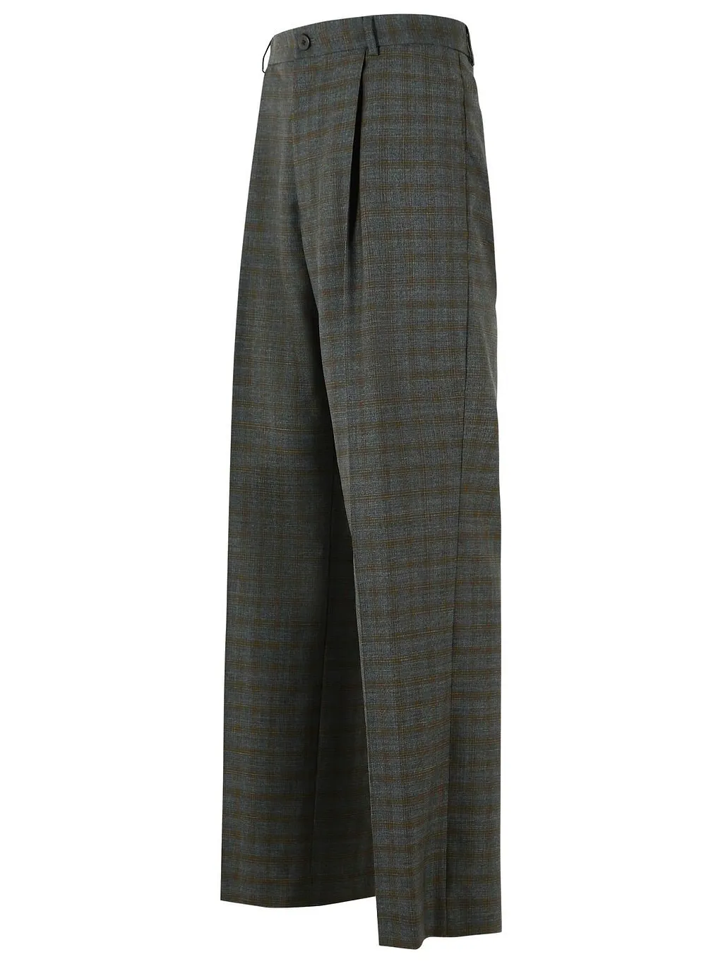 Checked Wide-Leg Pants