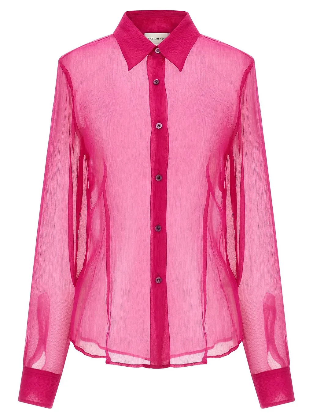 Dries Van Noten Cloudy Sheer Button-Up Shirt