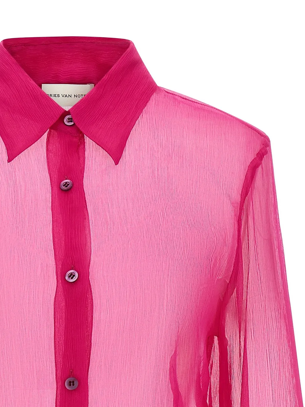 Dries Van Noten Cloudy Sheer Button-Up Shirt