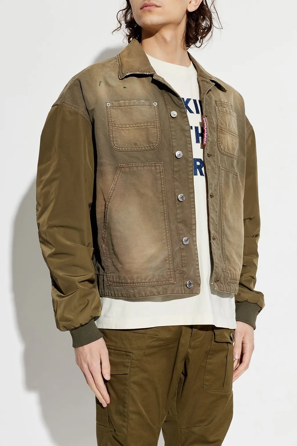 Dsquared2 Faded Panel Denim Jacket