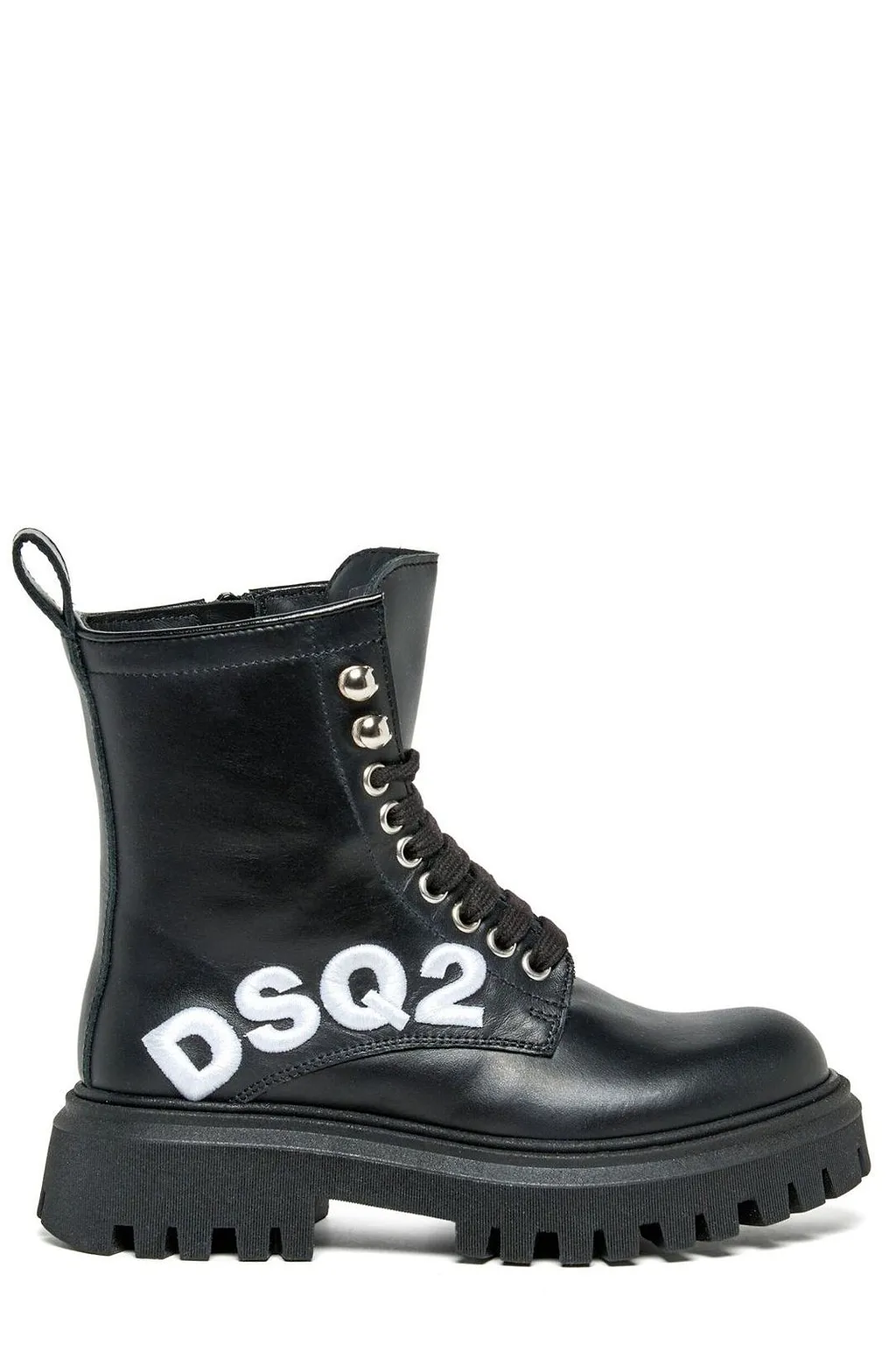 Dsquared2 Kids Logo Embroidered Lace-Up Boots