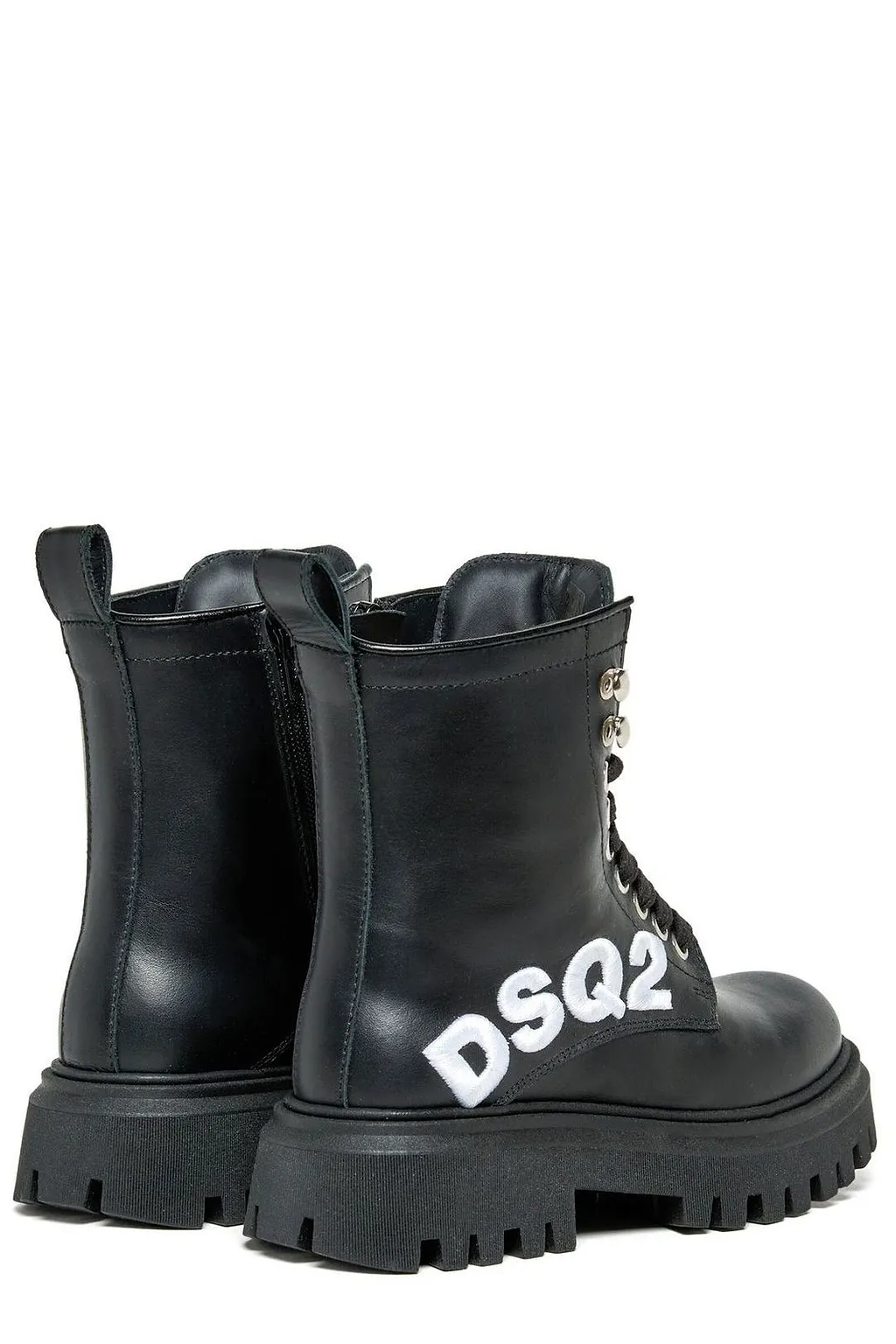 Dsquared2 Kids Logo Embroidered Lace-Up Boots