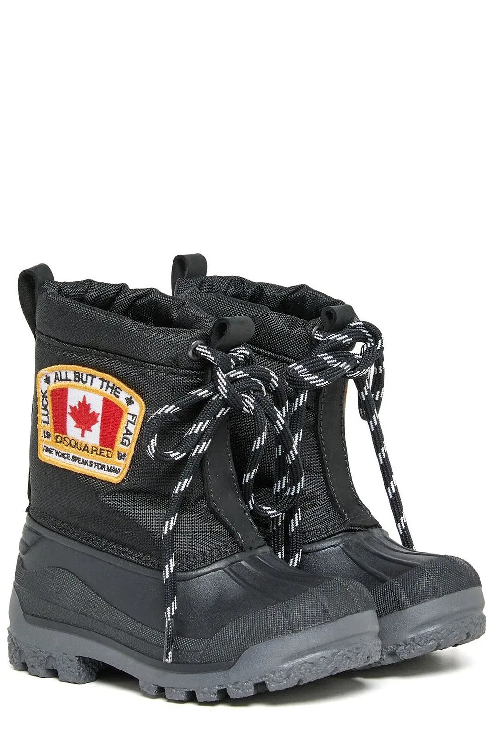 Dsquared2 Kids Logo Patch Lace-Up Boots