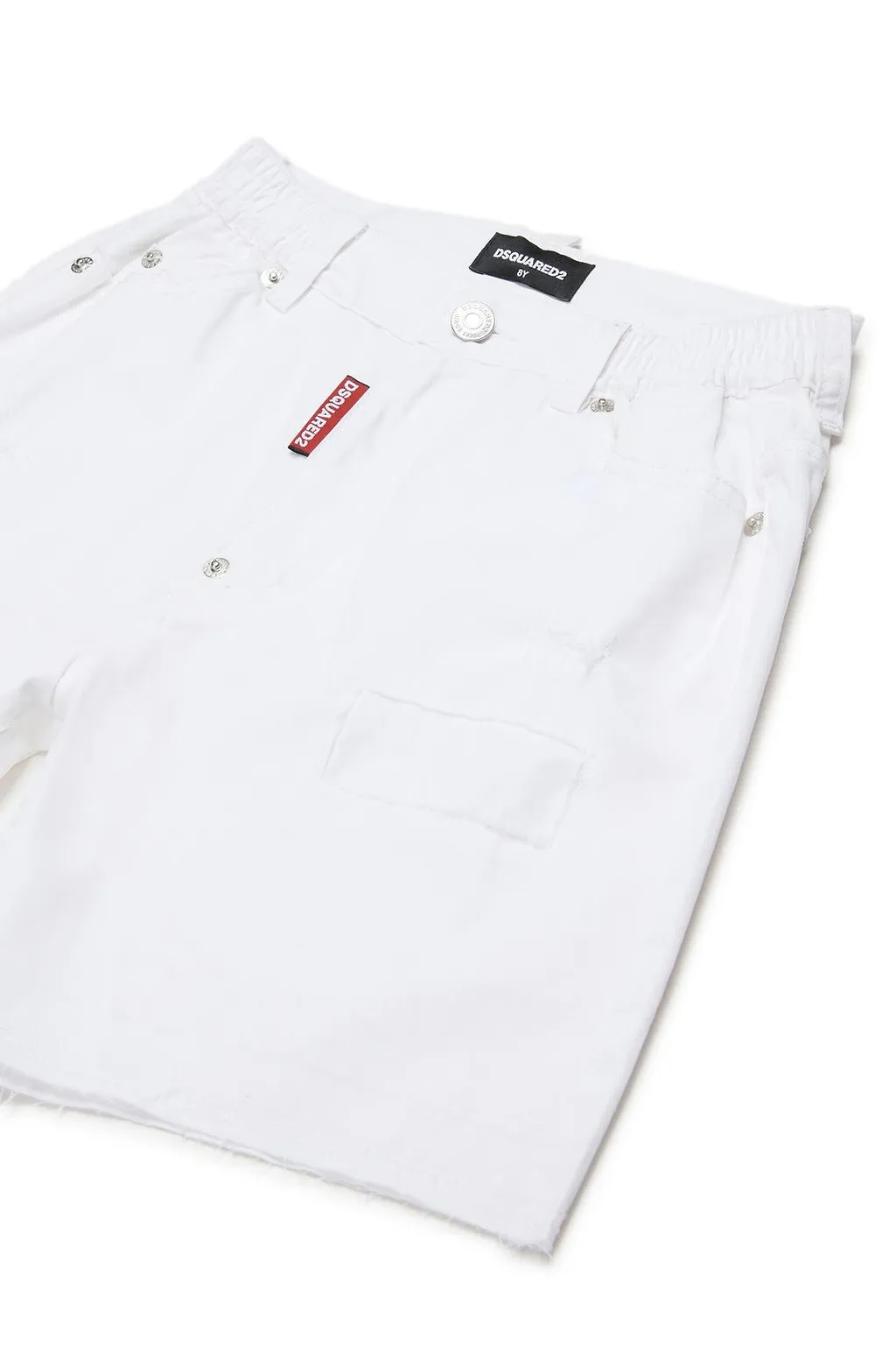 Dsquared2 Kids Logo Patch Raw Hem Shorts