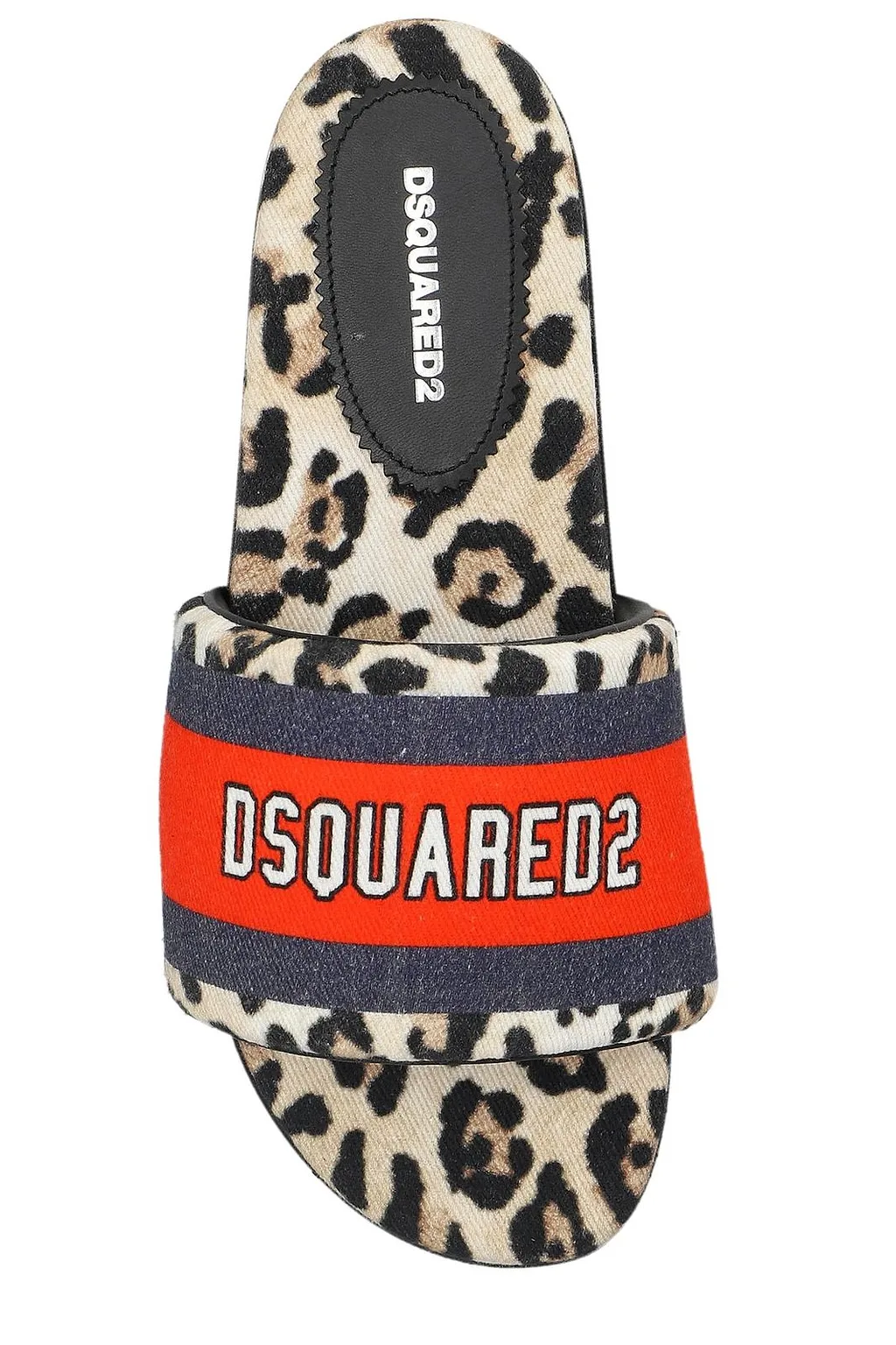 Dsquared2 Logo Printed Leopard Slides