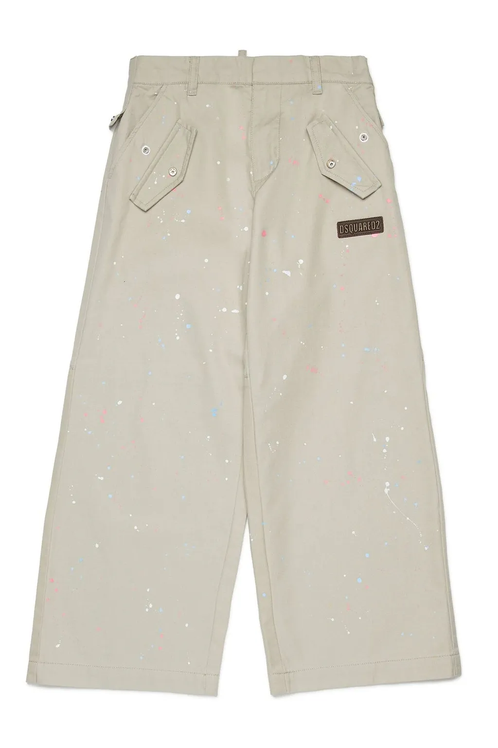 Dsquared2 Kids Splatter-Detailed Logo Patch Casual Trousers