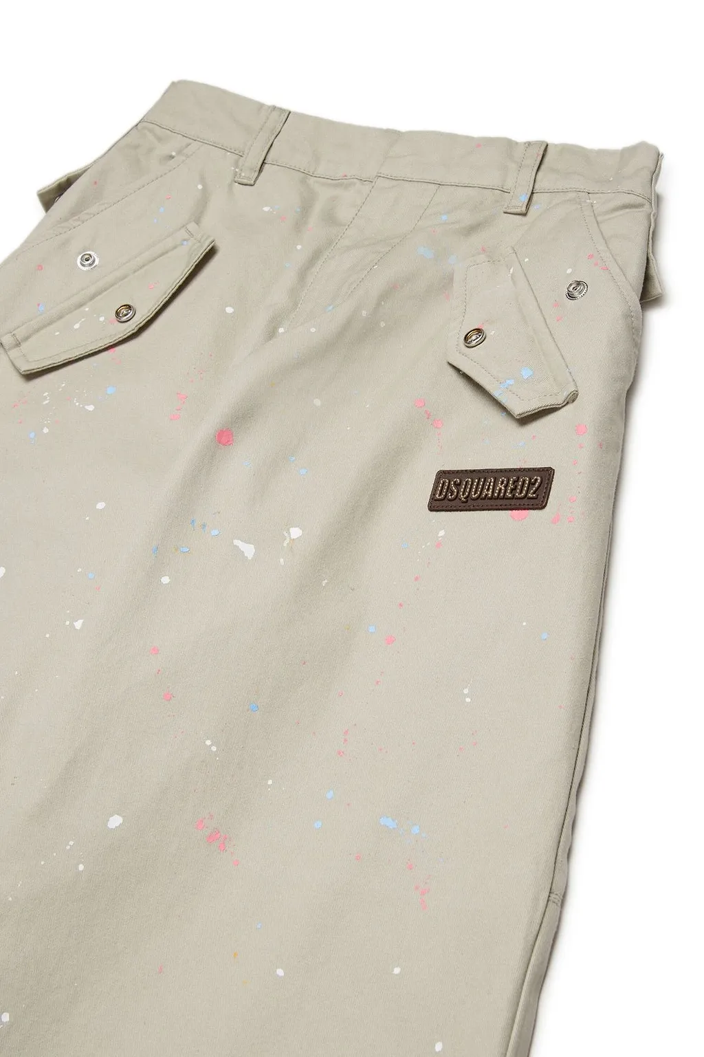 Dsquared2 Kids Splatter-Detailed Logo Patch Casual Trousers