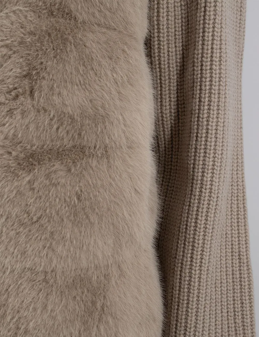 Duno Quilted Faux Fur Knitted Jacket