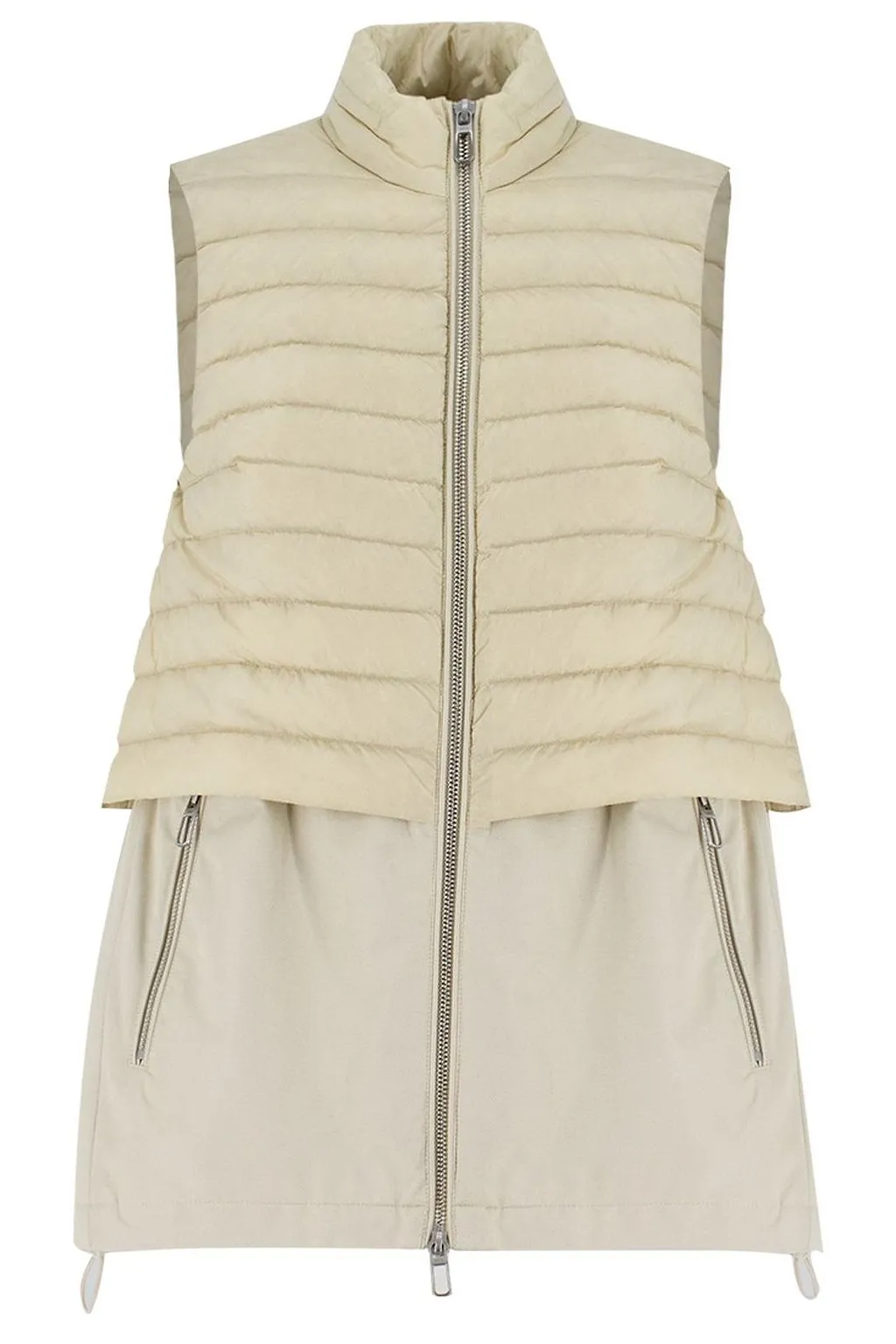 Duno Stand Up Collar Quilted Oversized Waistcoat