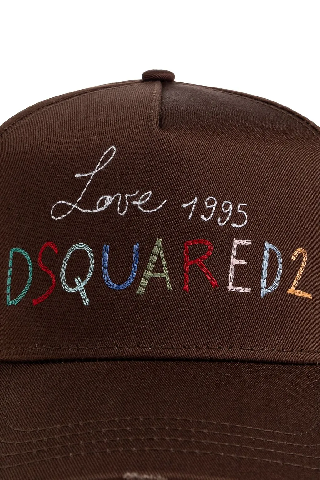 Dsquared2 Logo Embroidered Distressed Baseball Cap